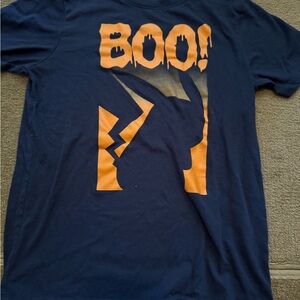 Kids Halloween Boo! T-Shirt - Navy and Orange